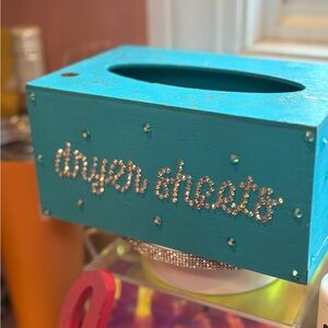 Decorative Dryer Sheet Holder handmade! RHINESTONED!!